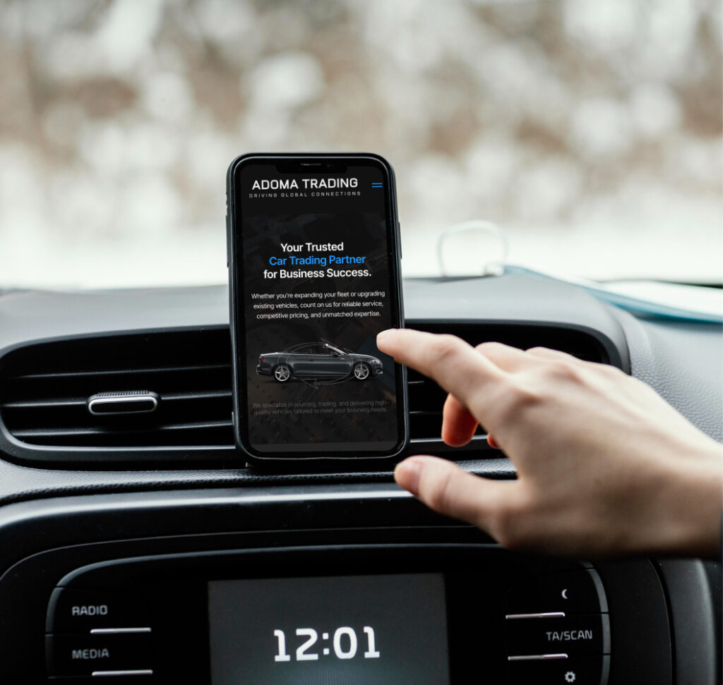 Car dealer filling out contact form for European vehicle sourcing